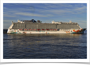 Norwegian cruise ship in port - way bigger.